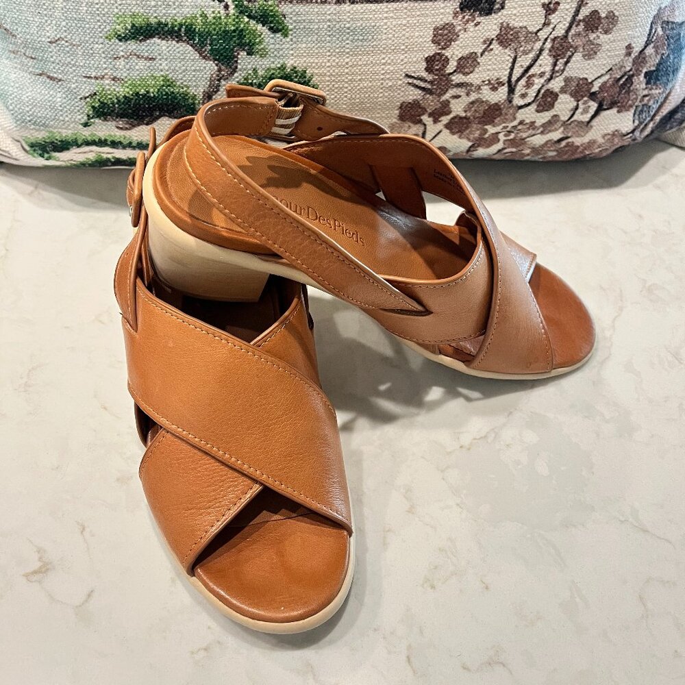 L'Amour Des Pieds Cognac Colored Sandals